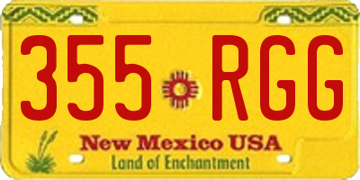 NM license plate 355RGG
