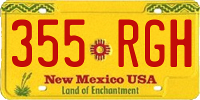 NM license plate 355RGH