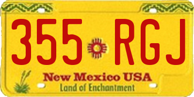 NM license plate 355RGJ