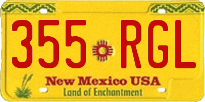 NM license plate 355RGL