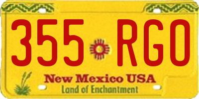 NM license plate 355RGO