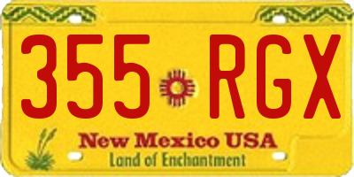 NM license plate 355RGX