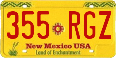 NM license plate 355RGZ