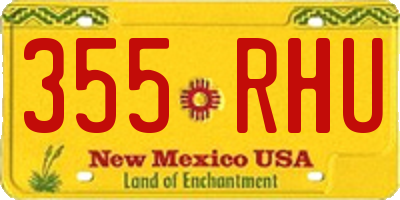 NM license plate 355RHU