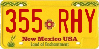 NM license plate 355RHY