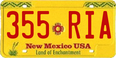 NM license plate 355RIA