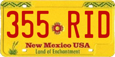NM license plate 355RID
