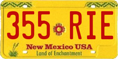 NM license plate 355RIE