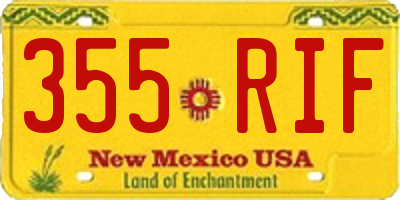 NM license plate 355RIF