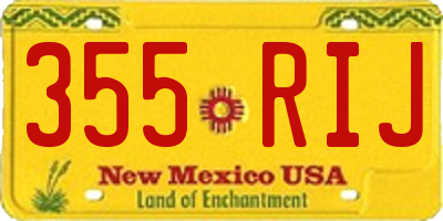 NM license plate 355RIJ