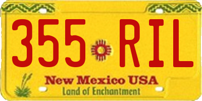 NM license plate 355RIL