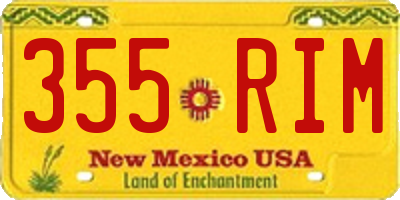 NM license plate 355RIM