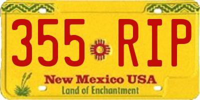 NM license plate 355RIP