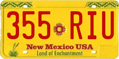 NM license plate 355RIU