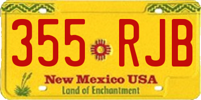NM license plate 355RJB