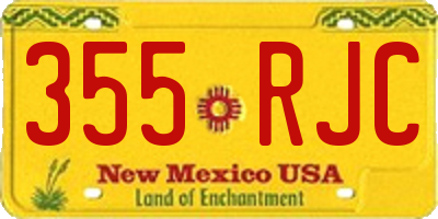 NM license plate 355RJC