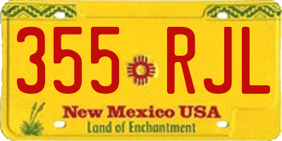 NM license plate 355RJL