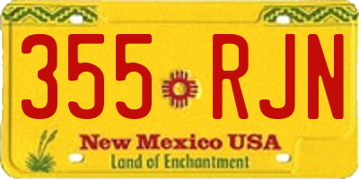 NM license plate 355RJN