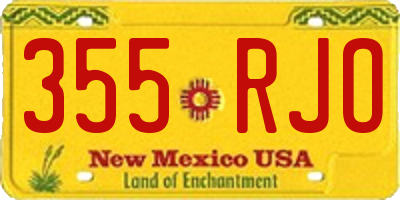 NM license plate 355RJO