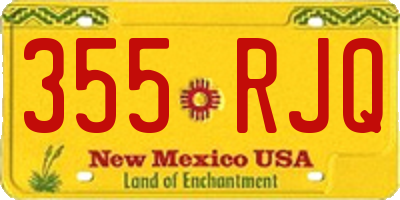 NM license plate 355RJQ