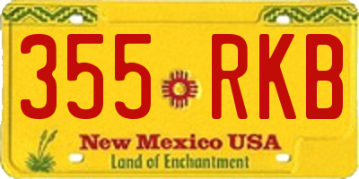 NM license plate 355RKB