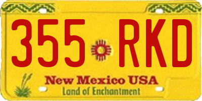 NM license plate 355RKD