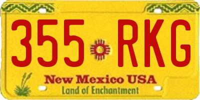 NM license plate 355RKG