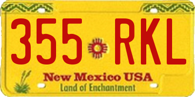 NM license plate 355RKL
