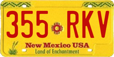 NM license plate 355RKV