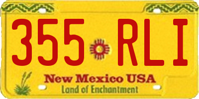 NM license plate 355RLI