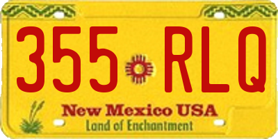 NM license plate 355RLQ