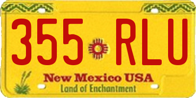 NM license plate 355RLU