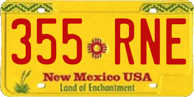 NM license plate 355RNE