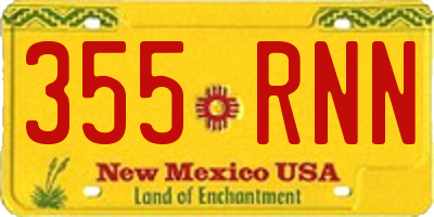 NM license plate 355RNN