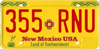 NM license plate 355RNU