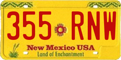NM license plate 355RNW