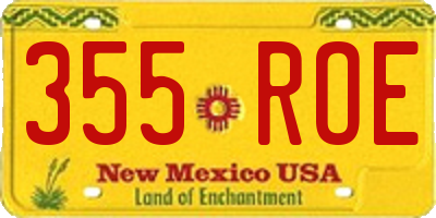 NM license plate 355ROE