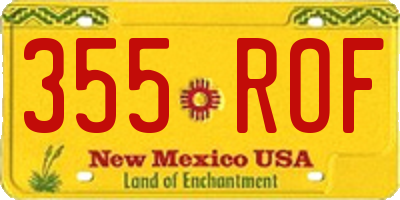 NM license plate 355ROF