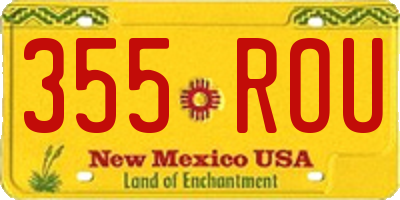 NM license plate 355ROU
