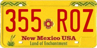 NM license plate 355ROZ