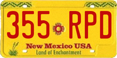 NM license plate 355RPD