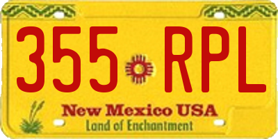 NM license plate 355RPL