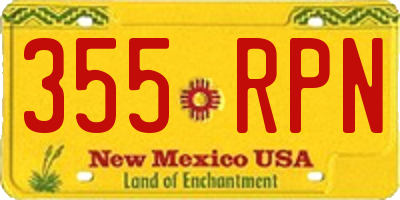 NM license plate 355RPN