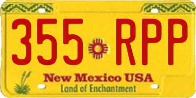 NM license plate 355RPP