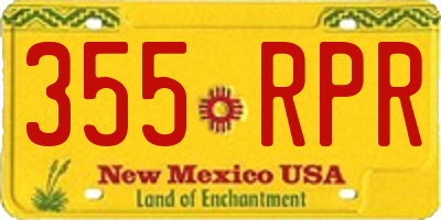 NM license plate 355RPR