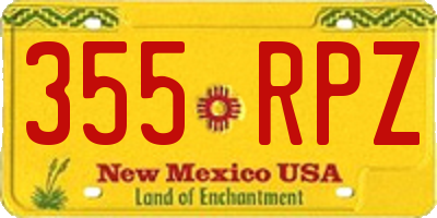 NM license plate 355RPZ