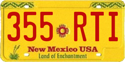 NM license plate 355RTI