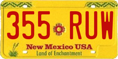 NM license plate 355RUW