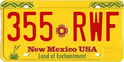 NM license plate 355RWF