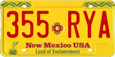 NM license plate 355RYA